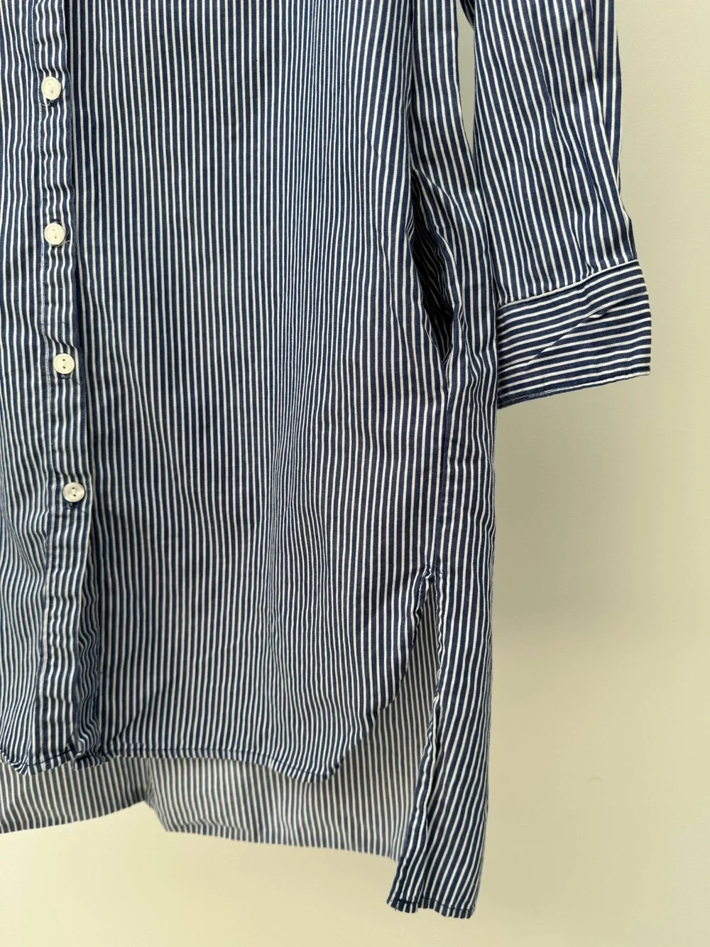 Saks Fifth Avenue Blue & White Striped Button-Up Shirt Dress, Size S/P‎